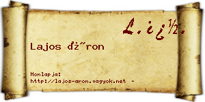Lajos Áron névjegykártya